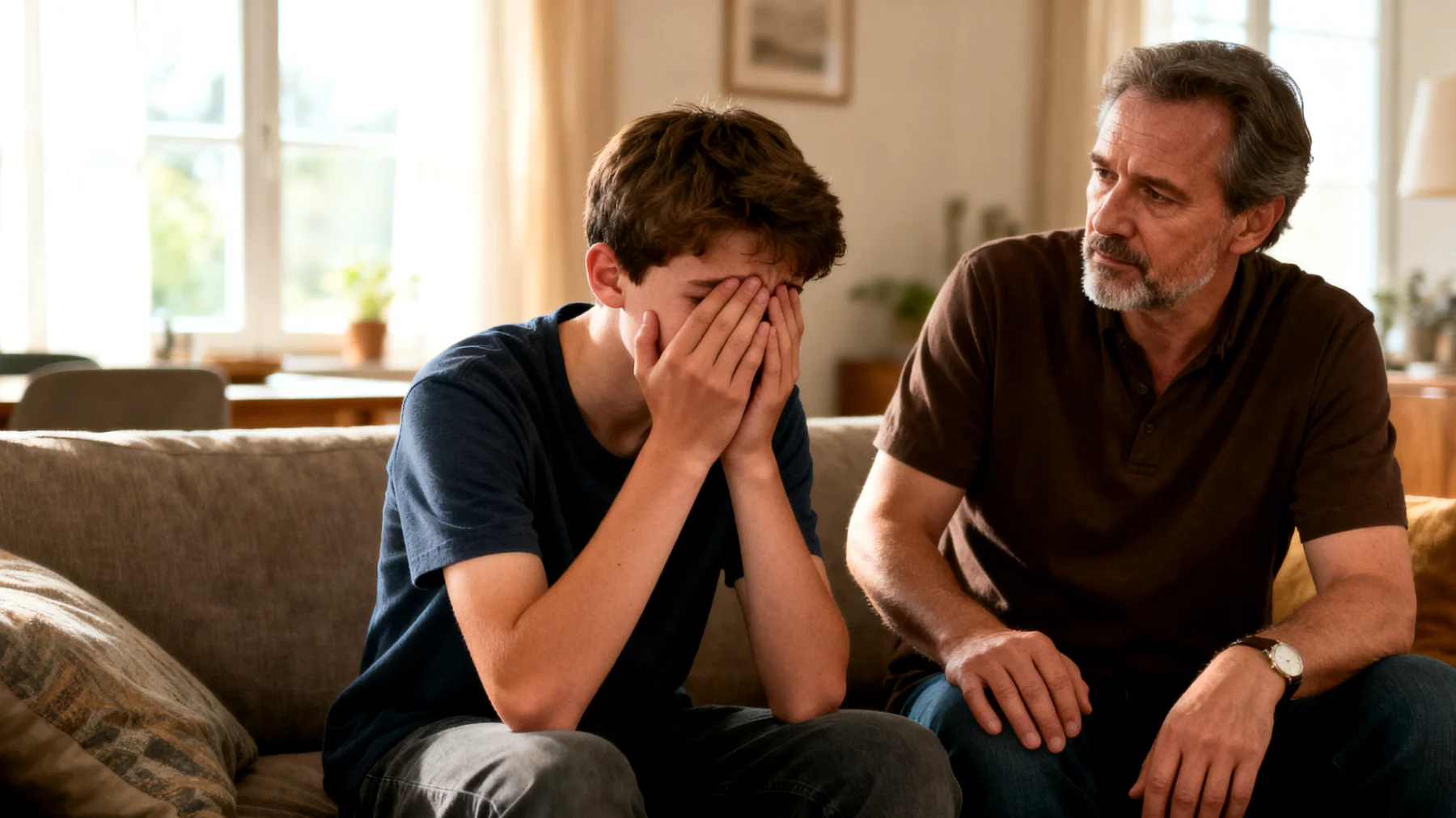 Der Vater hat Schwierigkeiten, mit den starken Emotionen seines jugendlichen Kindes umzugehen – insbesondere mit Wutausbrüchen, plötzlichem Weinen oder Angstzuständen. Er fühlt sich hilflos und weiß nicht, wie er angemessen reagieren soll, ohne die Situation zu verschlimmern oder die Beziehung zu belasten."